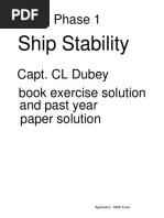 Ship Stability - Capt. CL Dubey, Exercise Solutions and Past Year