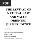 THE Revival OF Natural LAW AND Value Oriented Jurisprudence