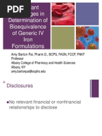 Relevant Challenges in Determination of Bioequivalence of Generic IV Iron Formulations