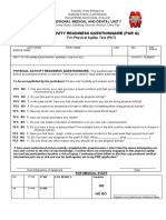 Physical Activity Readiness Questionnaire (Par Q) : Regional Medical and Dental Unit 7