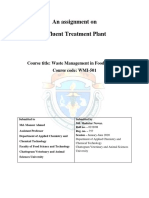 Assignment On Effluent Treatment Plant