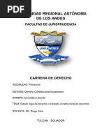 Estado Legal de Derecho y El Estado Constitucional de Derechos