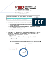 Exámen Parcial de Costos y Presupuesto