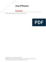 Project Plan Scenarios: HCS/412: Project Management For Health Care Professionals