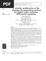 A Reliable Modification of The Adomian Decomposition Method For Higher-Order Nonlinear Differential Equations