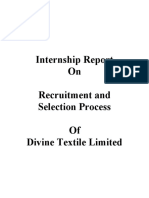 Internship Report On Recruitment and Selection Process of Divine Textile Limited