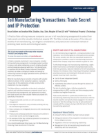 Toll Manufacturing Transactions Trade Secret and I