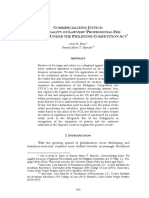 Commercializing Justice The Legality of Lawyers' Professional Fee Schedules Under The Philippine Competition Act, Avril R. Bries & Pamela Marie