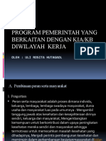 Program Pemerintah Yang Berkaitan Dengan Kia/Kb Diwilayah Kerja