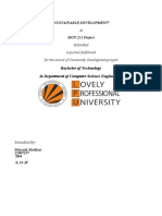 "Sustainable Development" A MGN 231 Project: Bachelor of Technology in Department of Computer Science Engineering