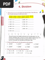 Division: Letter Beside Each Answer in The Correct Order