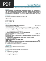 Madiha Mahfooz MBA (Marketing) Resume