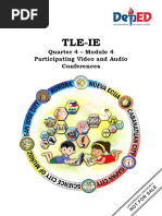 Tle-Ie: Quarter 4 - Module 4 Participating Video and Audio Conferences