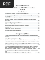 Ii/Iv Btech - Examinations 19eec236 Analog and Digital Communications Marks:60 Question Paper