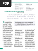 An Overview of Dental Anxiety and The Non-Pharmacological Management of Dental Anxiety