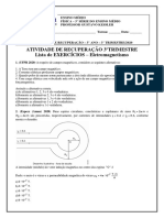 Atividade de Recuperação 3ºtri - Lista de Exercícios