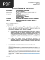 RESOLUCIÓN FINAL #1962-2016/CC1: Sanción: Administradora Clínica Ricardo Palma S.A.: Cinco (5) Uit