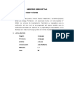 Memoria Descriptiva de Levantamiento Topografico