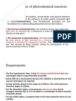 Basic Principles of Photochemical Reactions: - The First Law of Photochemistry, The Grotthuss-Draper Law, States That