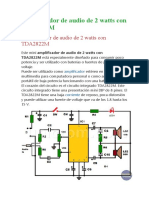 Amplificador de Audio de 2 Watts Con TDA2822M