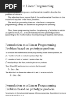 Introduction To Linear Programming