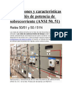 Aplicaciones y Características de Los Relés de Potencia de Sobrecorriente