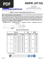 HDPE (4710) : Hdpe 4710 Ips & Dips Pressure Pipe (4, 6")