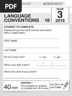 Language Conventions 18: Student To Complete