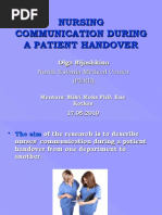 Nursing Communication During A Patient Handover