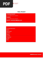 Training Program: Subject:: Final Project