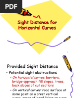 Sight Distance For Horizontal Curves