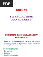 Unit Vi: Financial Risk Management