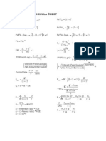 Finance Formula Sheet