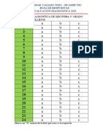 Hoja de Respuesta de Prueba de Matematica