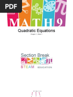 H MAT 9: Quadratic Equations