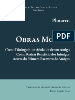 PLUTARCO. Obras Morais Sobre A Amizade