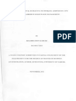 Khambo - Determinants of Capital Budgeting Techniques Adopted by City Council of Nairobi in Solid Waste Management