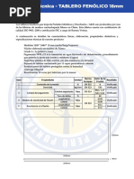 Ficha Técnica - TABLERO FENÓLICO 18mm Ficha Técnica - TAB