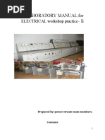 A Laboratory Manual For Ii: ELECTRICAL Workshop Practice