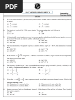 Introduction of Physical Units and Dimensions - Assignment 01 Solution Notes - Chapter - 2 Units & Measurements (Physics)