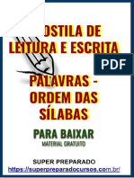 Apostila de Leitura e Escrita Palavras Ordem Das Sílabas 1