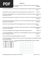 Physics Worksheet