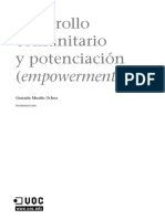 Psicología Comunitaria y Bienestar Social - Módulo 6 - Desarrollo Comunitario y Potenciación (Empowerment)