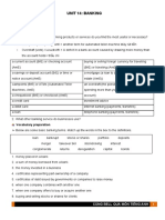 Unit 14: Banking: Section 1: Reading Pre-Reading Tasks Discussion - Pair Work