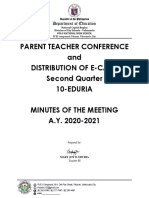 Minutes of The Meeting PTC 2nd Quarter 10 Eduria