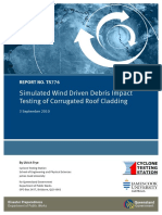 Simulated Wind Driven Debris Impact Testing of Corrugated Roof Cladding