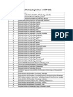 List of Participating Institute in CCMT-2021: S. No. Institute Name