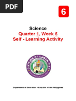 Quarter 1, Week 5 - LEARNING ACTIVITY MATERIAL (SCIENCE 6)