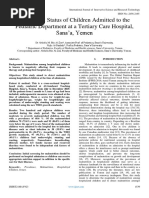 Nutritional Status of Children Admitted To The Pediatric Department at A Tertiary Care Hospital, Sana'a, Yemen