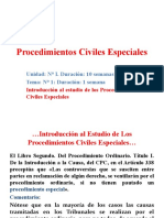 Pce. Tema 1. Introducción Al Estudio de Los Procedimientos Civiles Especiales